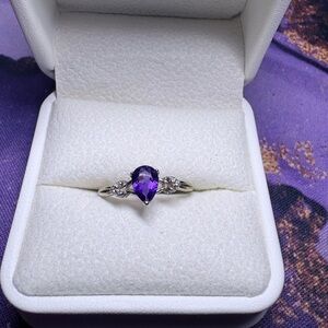 Amethyst Gemstone Silver Ring